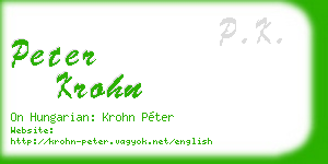 peter krohn business card